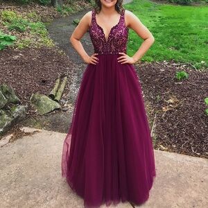2 Cute Deep Purple Prom Dress